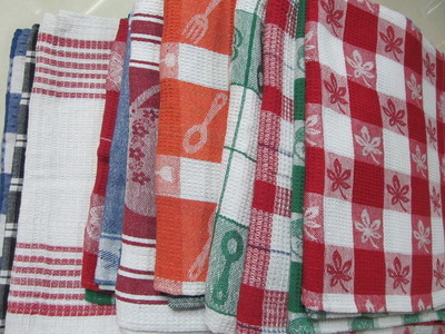 專業(yè)批發(fā)工廠直銷 華夫格茶巾、提花茶巾、色織茶巾，盡在義烏帝人日用品